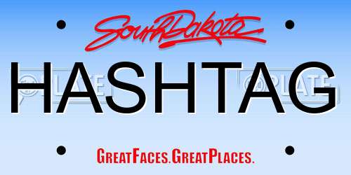 HASHTAG South Dakota License Plate