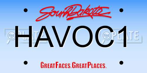 HAVOC1 South Dakota License Plate