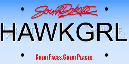 HAWKGRL South Dakota License Plate