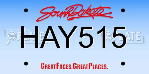HAY515 South Dakota License Plate