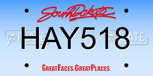 HAY518 South Dakota License Plate