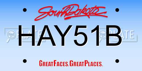 HAY51B South Dakota License Plate