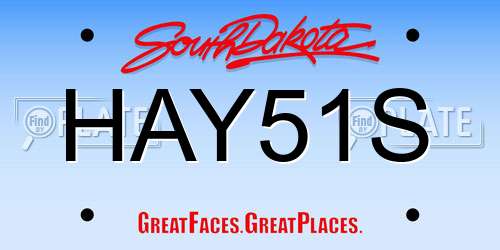 HAY51S South Dakota License Plate