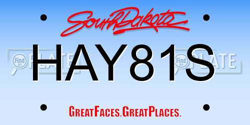 HAY81S South Dakota License Plate