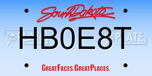 HB0E8T South Dakota License Plate