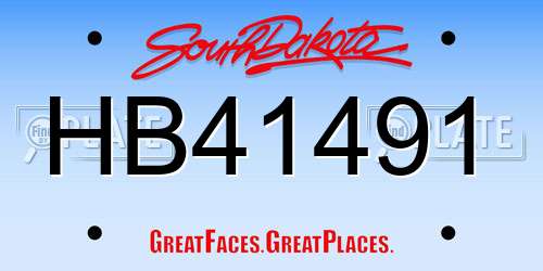 HB41491 South Dakota License Plate