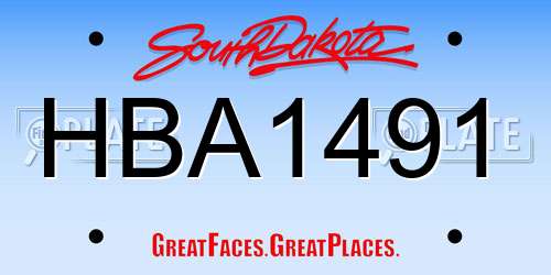 HBA1491 South Dakota License Plate
