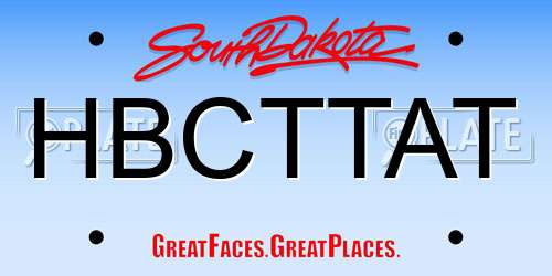 HBCTTAT South Dakota License Plate