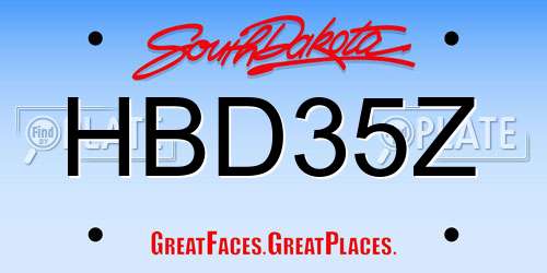 HBD35Z South Dakota License Plate
