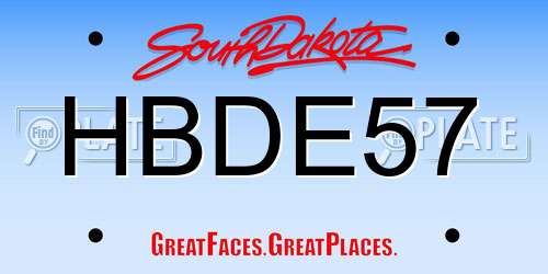 HBDE57 South Dakota License Plate