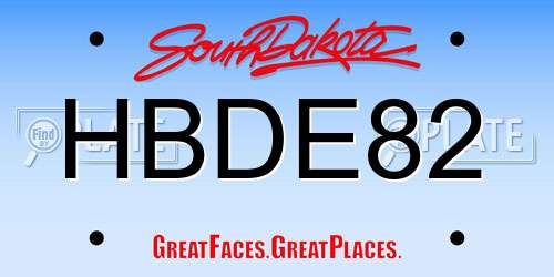 HBDE82 South Dakota License Plate