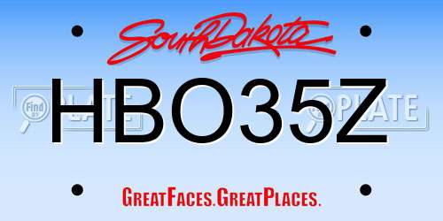 HBO35Z South Dakota License Plate