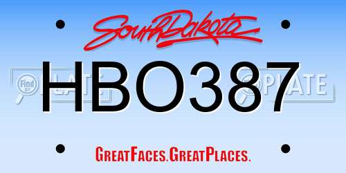 HBO387 South Dakota License Plate