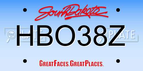 HBO38Z South Dakota License Plate