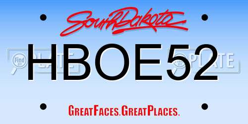 HBOE52 South Dakota License Plate