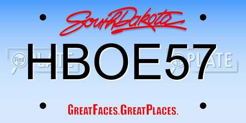 HBOE57 South Dakota License Plate