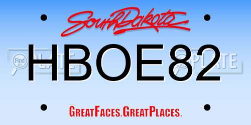 HBOE82 South Dakota License Plate