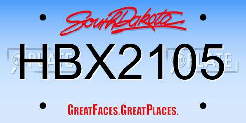 HBX2105 South Dakota License Plate