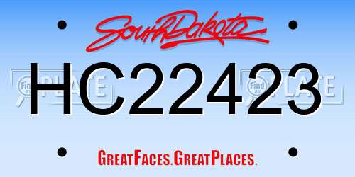 HC22423 South Dakota License Plate