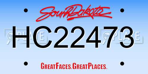HC22473 South Dakota License Plate