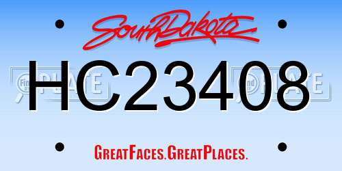 HC23408 South Dakota License Plate