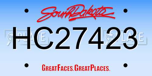 HC27423 South Dakota License Plate