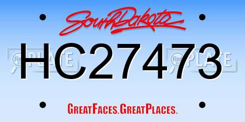 HC27473 South Dakota License Plate