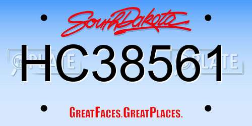 HC38561 South Dakota License Plate