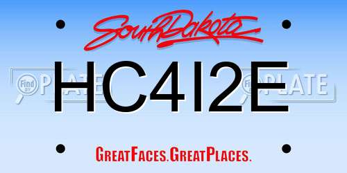 HC4I2E South Dakota License Plate
