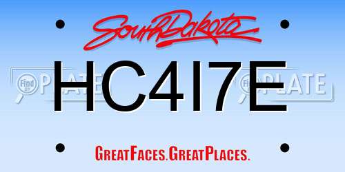 HC4I7E South Dakota License Plate