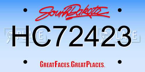 HC72423 South Dakota License Plate
