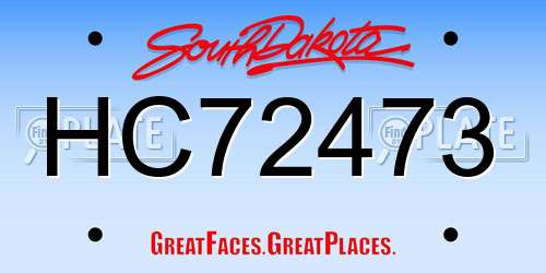 HC72473 South Dakota License Plate