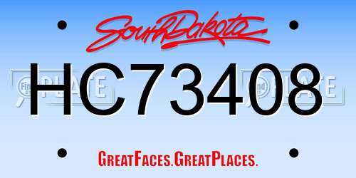 HC73408 South Dakota License Plate