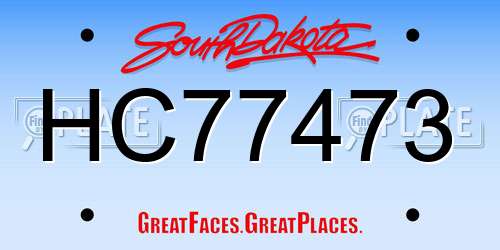 HC77473 South Dakota License Plate