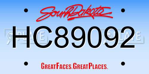 HC89092 South Dakota License Plate