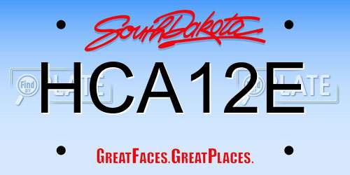 HCA12E South Dakota License Plate