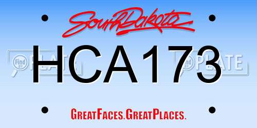 HCA173 South Dakota License Plate