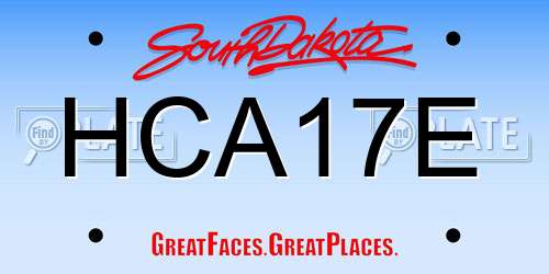 HCA17E South Dakota License Plate