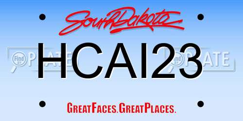 HCAI23 South Dakota License Plate