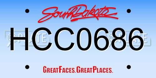 HCC0686 South Dakota License Plate