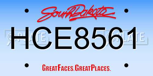 HCE8561 South Dakota License Plate