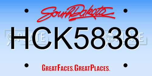 HCK5838 South Dakota License Plate