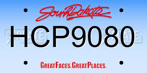 HCP9080 South Dakota License Plate