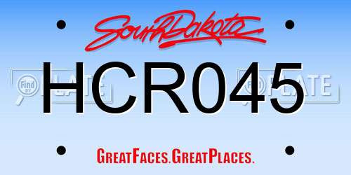 HCR045 South Dakota License Plate