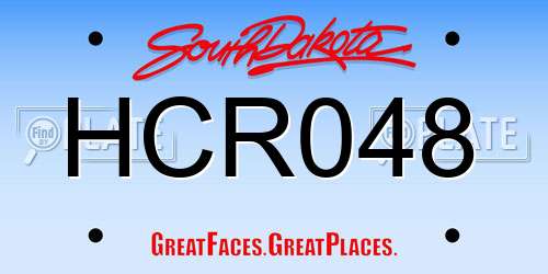 HCR048 South Dakota License Plate