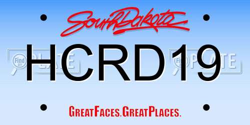 HCRD19 South Dakota License Plate