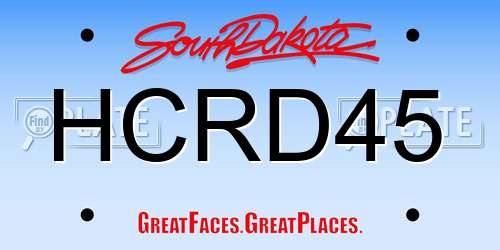 HCRD45 South Dakota License Plate