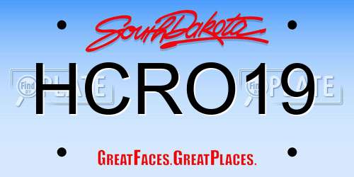 HCRO19 South Dakota License Plate