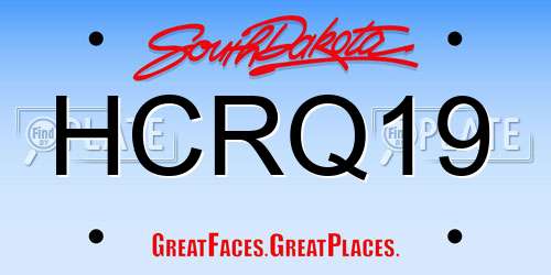 HCRQ19 South Dakota License Plate