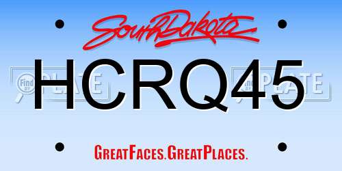 HCRQ45 South Dakota License Plate